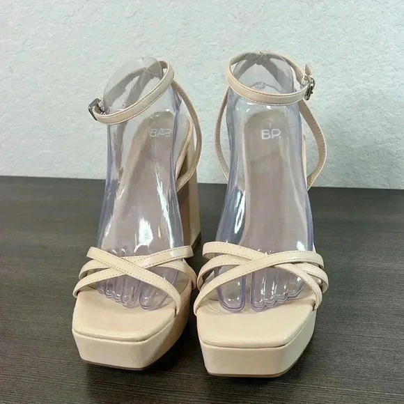 Bp Jaymes Cream Block Heel Platform Sandals Size 11M - Picture 3 of 14